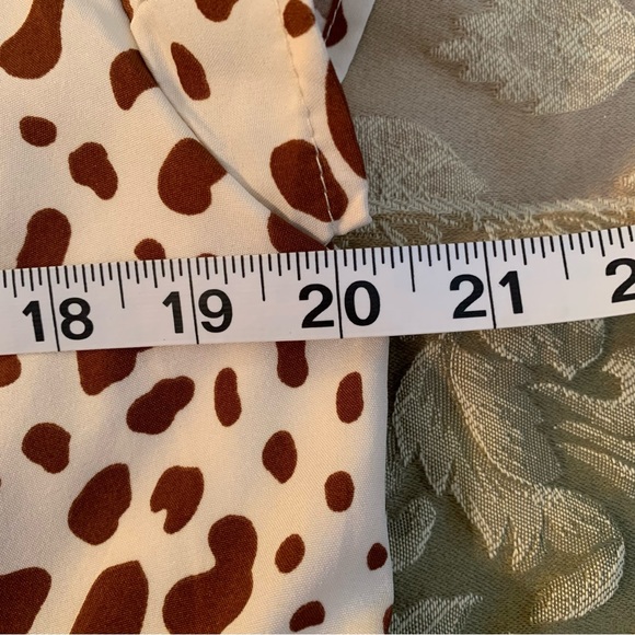 CHOUYATOU! Beige/brown leopard print dress. Cap sleeves. Size M. Fully l… - Picture 7 of 9